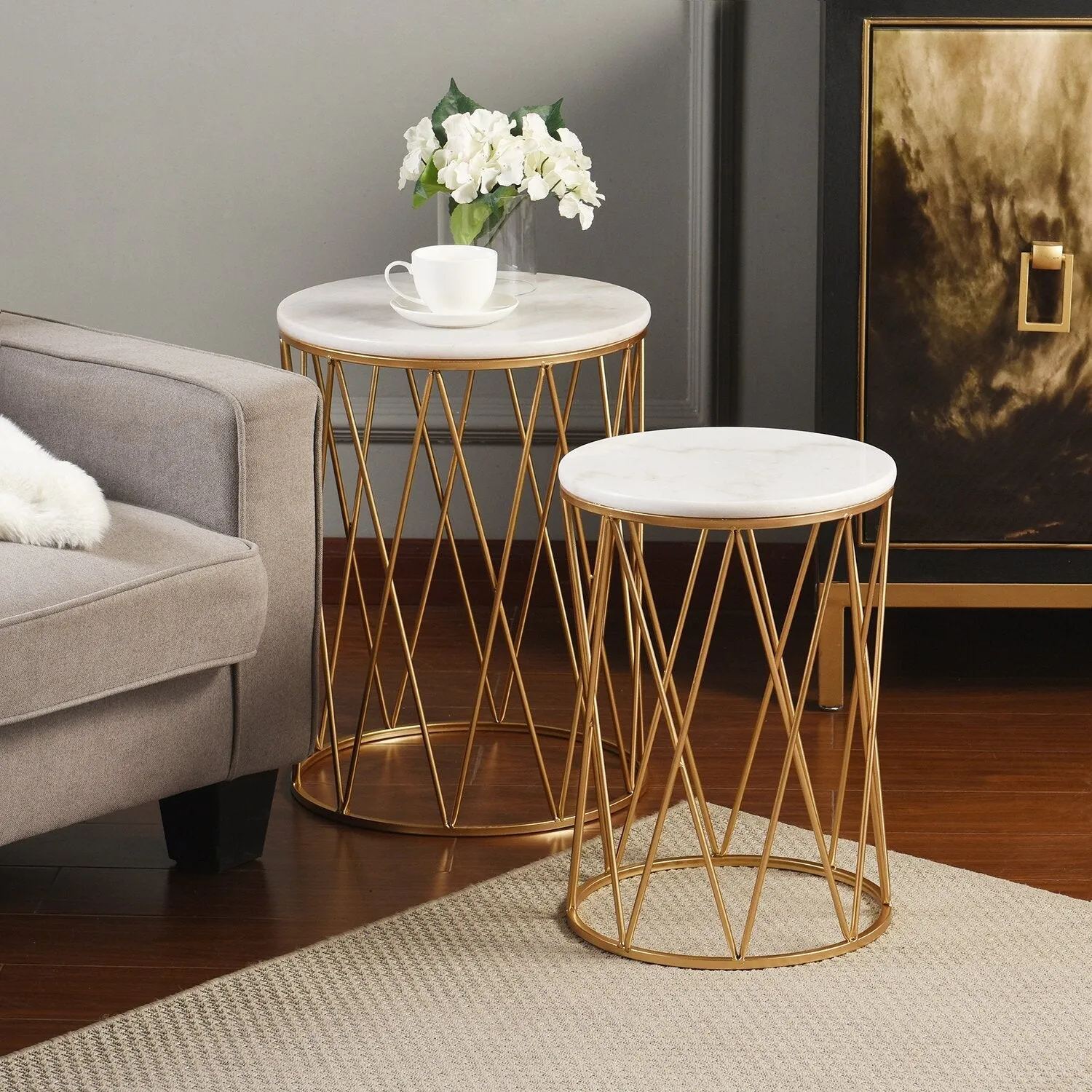 Kosse 2-Piece Accent Table Package - Gold