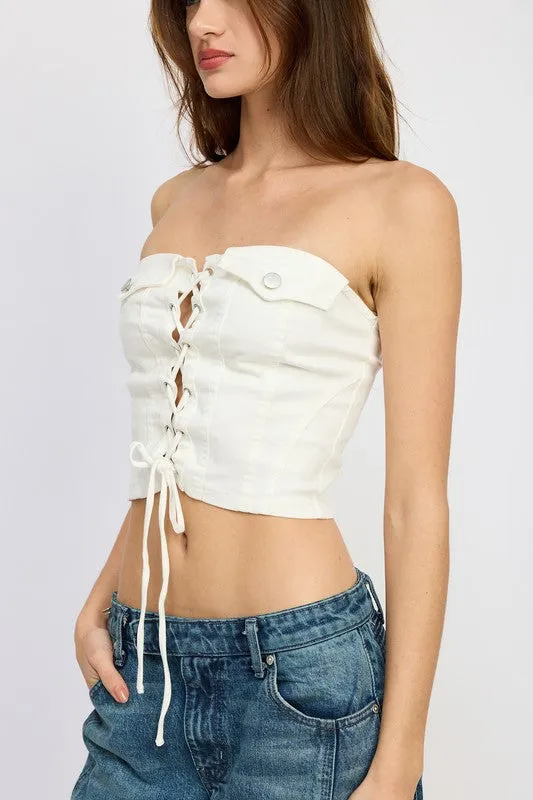 LACE UP CORSET BUSTIER TOP