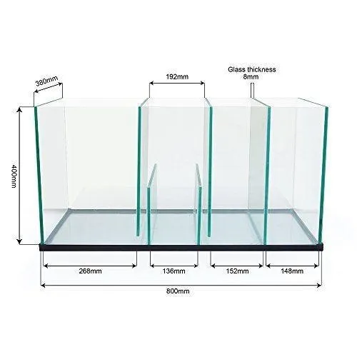 Marine Fish Tank, Sump & Cabinet - White / Black 460L - 120cm