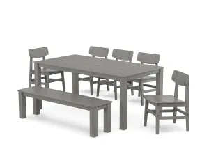 Modern Studio Urban Chair 7-Piece Parsons Dining Set with Bench