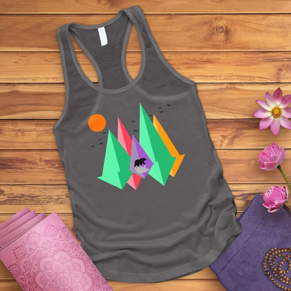 Mountain Bear And Birds Tank Top