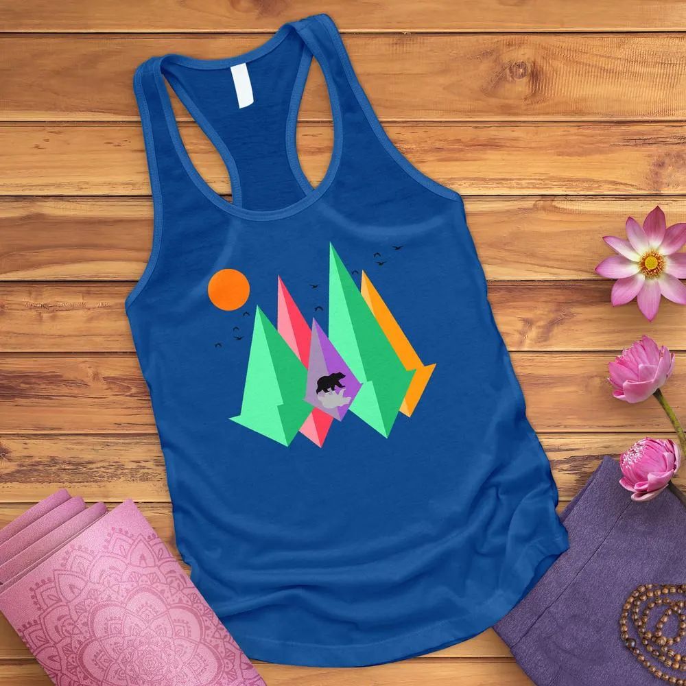 Mountain Bear And Birds Tank Top