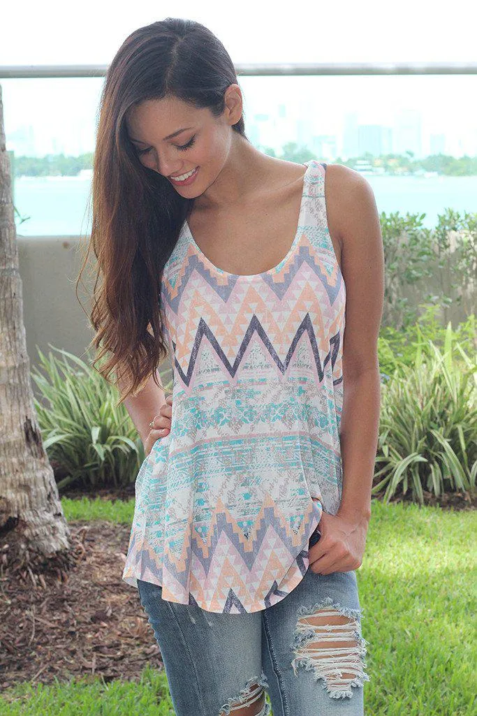 Multi Color Aztec Tank Top