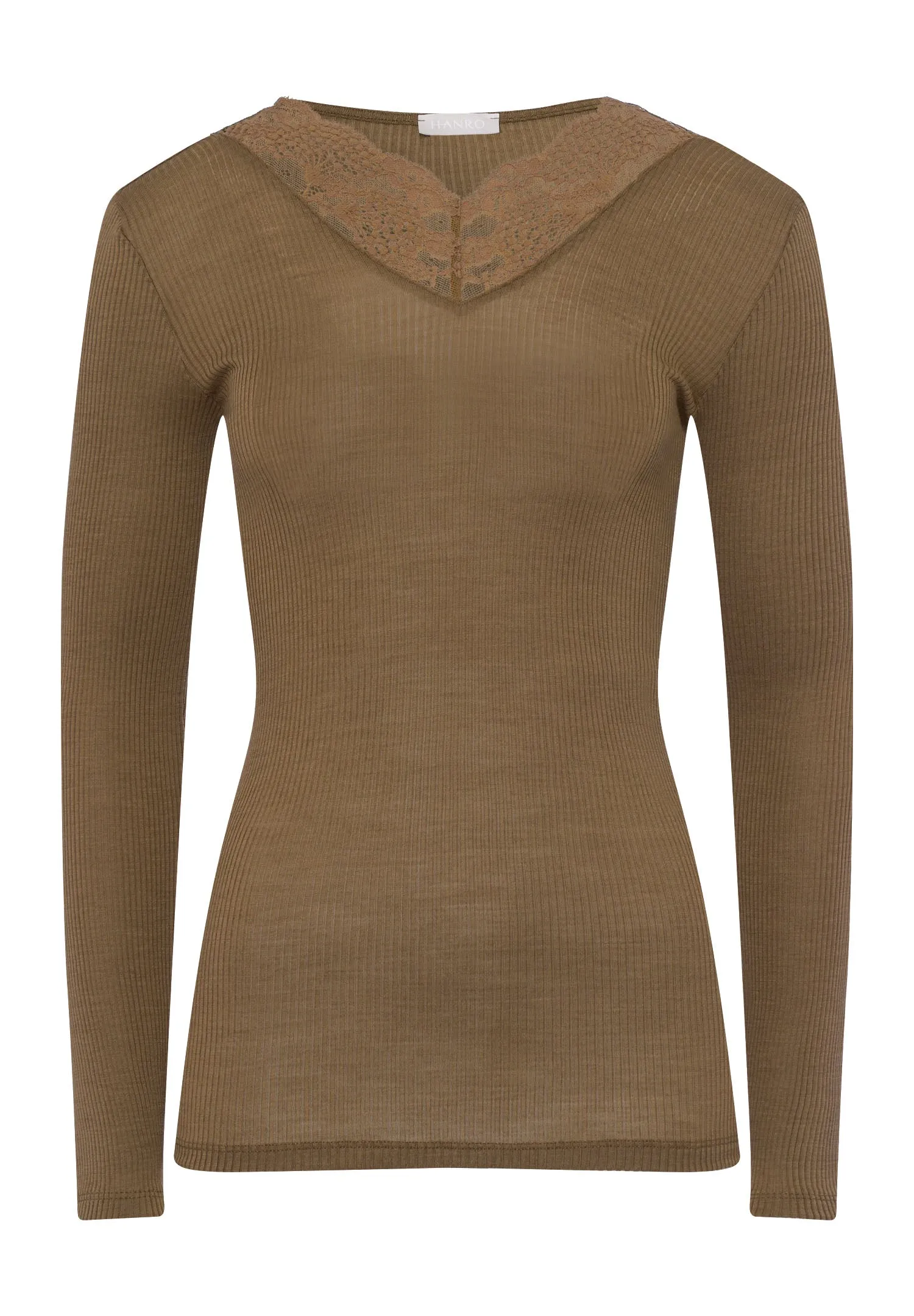 Nora Ribbed Wool And Silk Top | Walnut 72578-2821