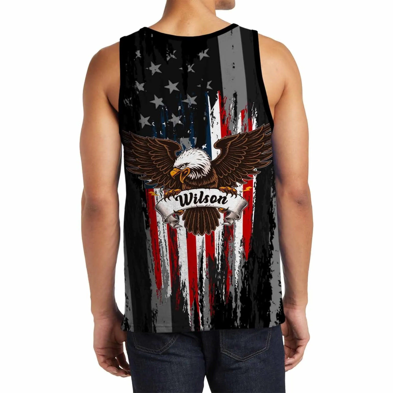 Personalized Custom Mens Tank Tops Name American Eagle Men's All Over Print Tank Top