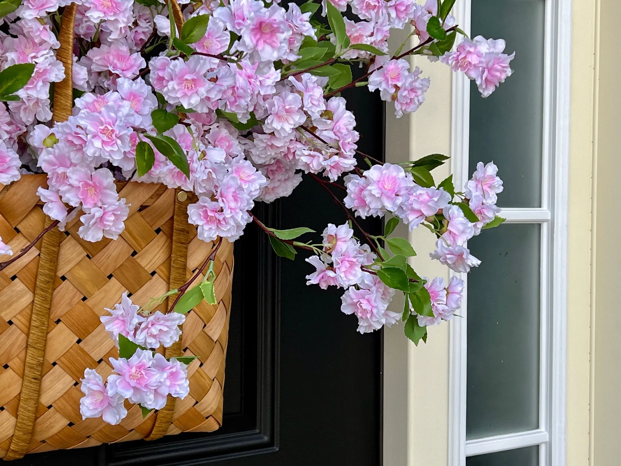 Picnic Pink Cherry Blossom Spring Basket