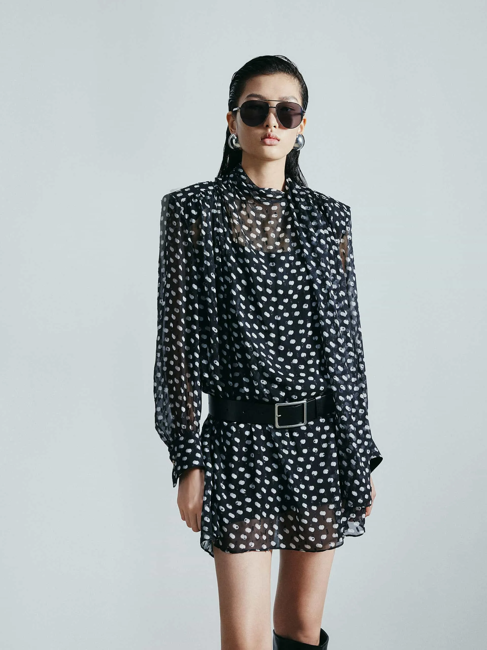 Polka Dot Silk Dress