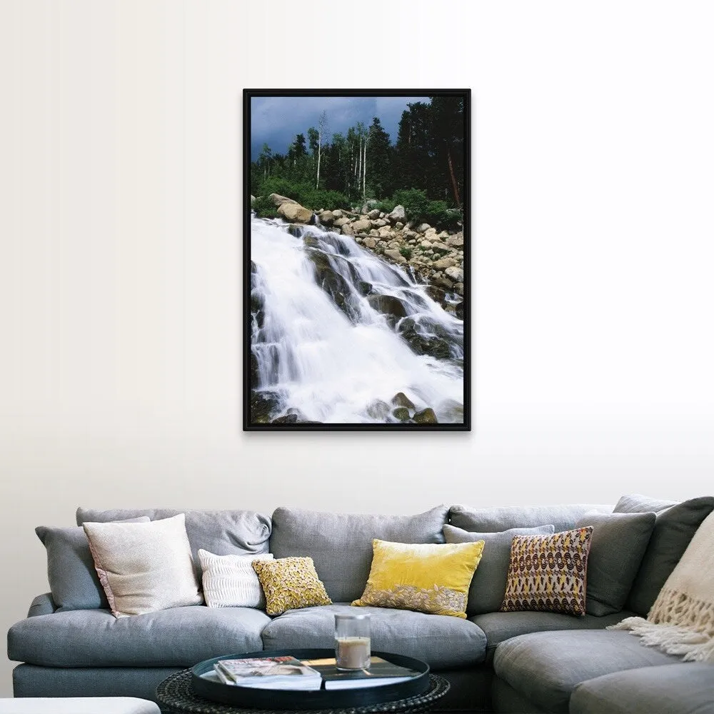 "Alluvial Fan Falls, Colorado" Black Float Frame Canvas Art