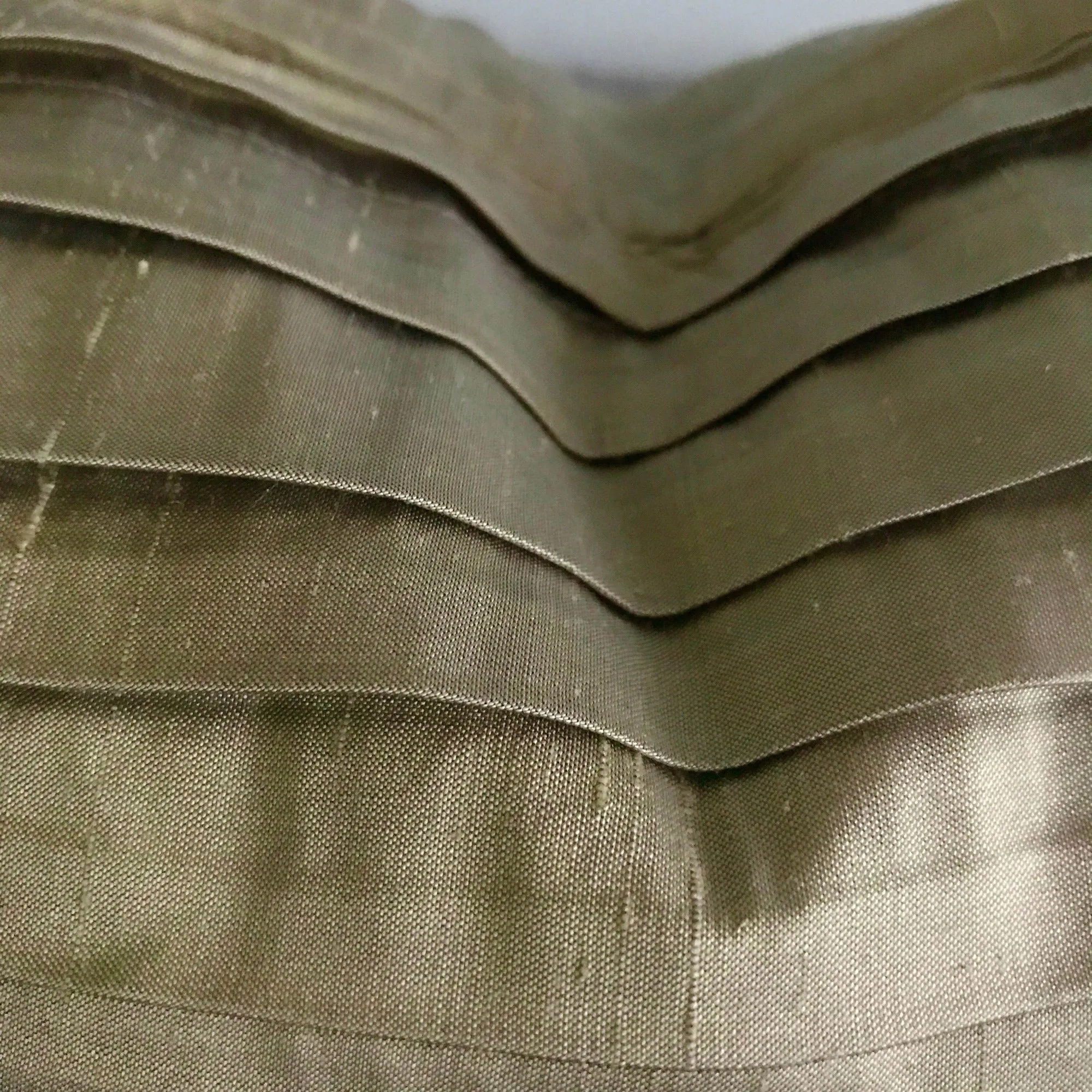 Sage Green Shantung Silk Pleated Rectangular Lumbar Pillow Cover 10x18