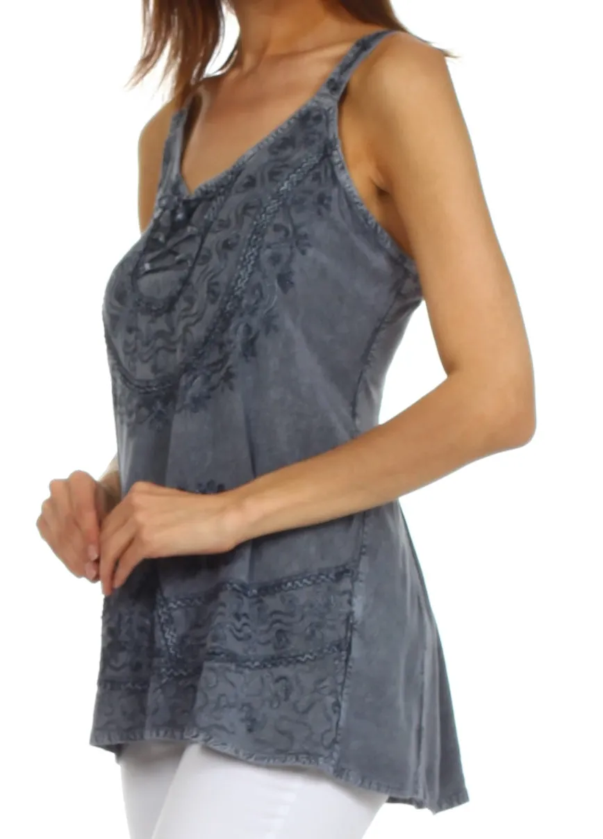 Sakkas Kavita Stonewashed Rayon Tank Top