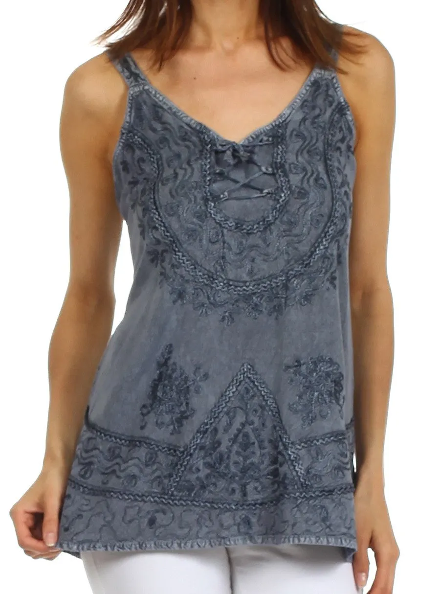 Sakkas Kavita Stonewashed Rayon Tank Top