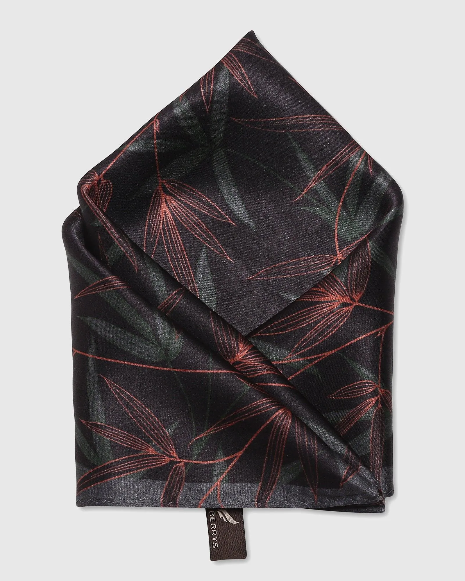 Silk Tobacco Brown Printed Pocket Square - Saint