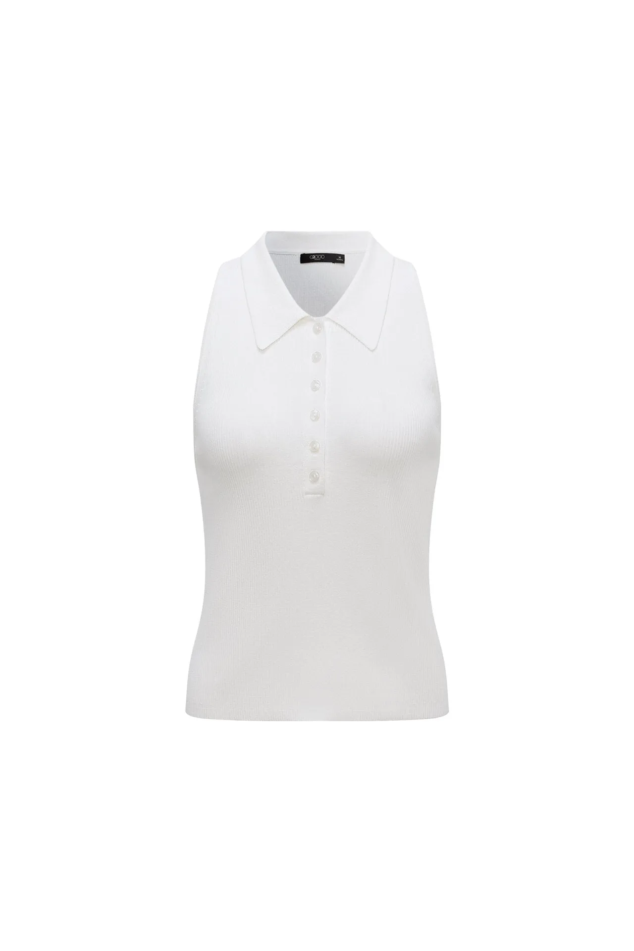 Sleeveless Polo Top