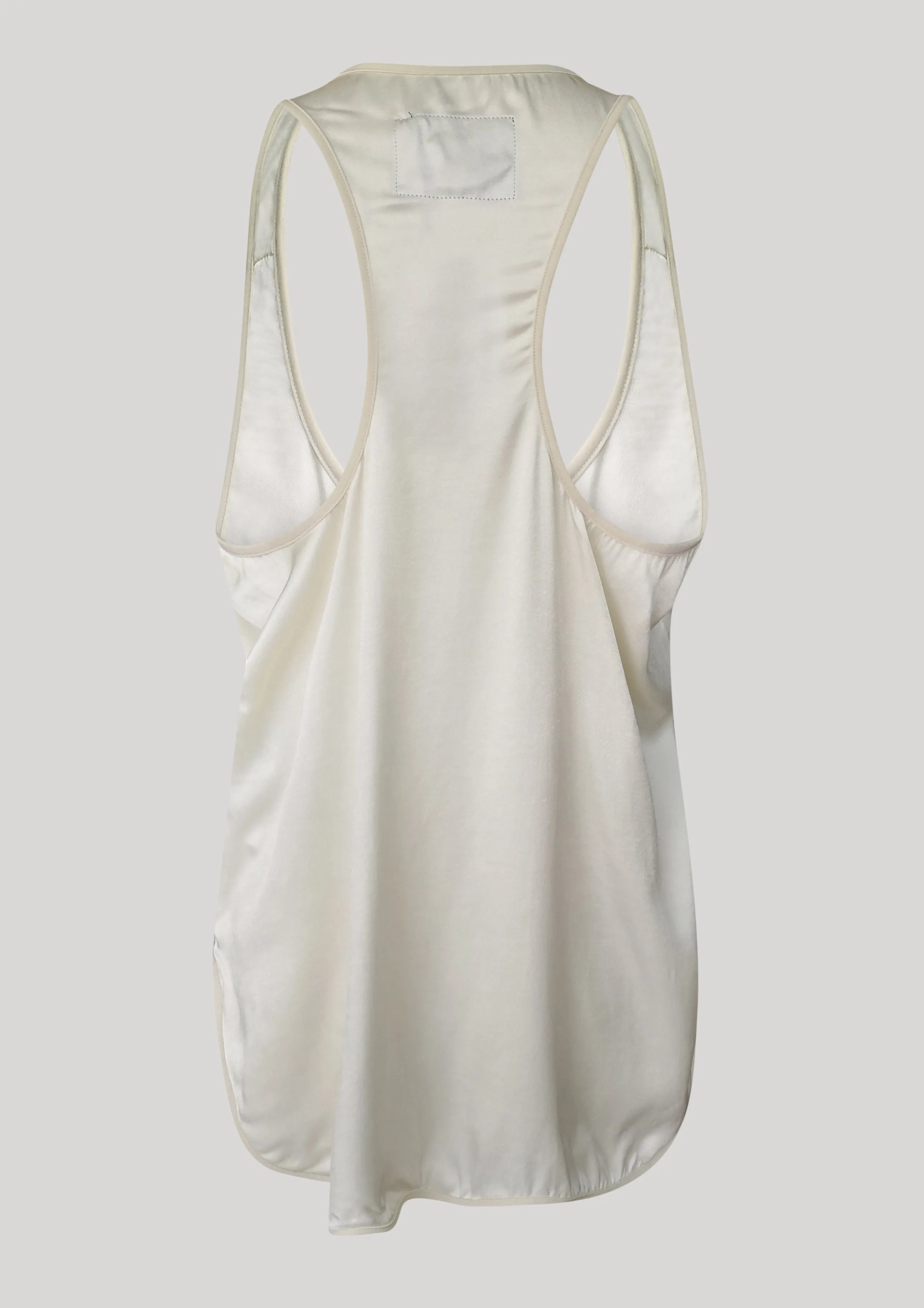 TANK TOP - SILKY RAYON SATIN white shiny