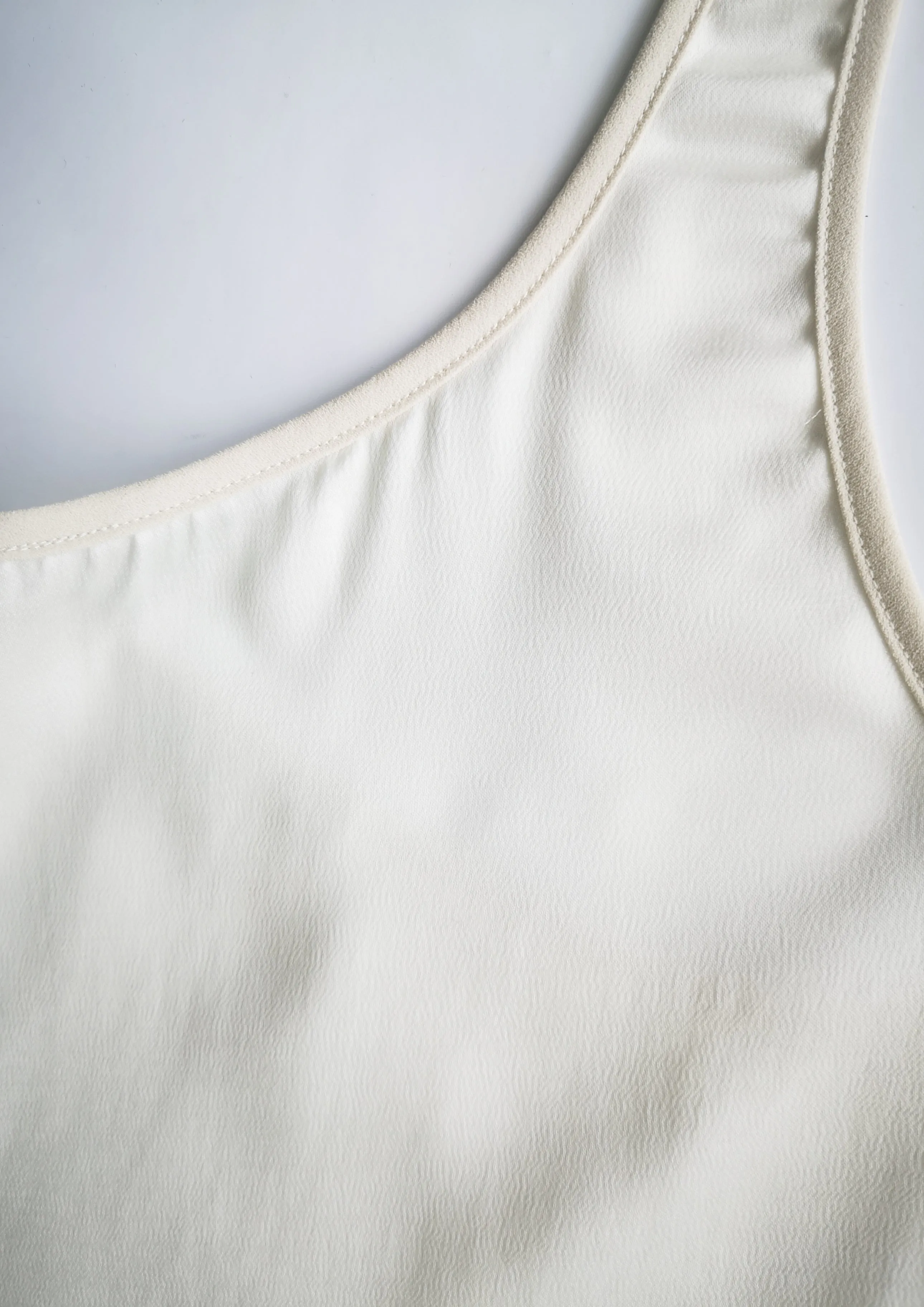 TANK TOP - SILKY RAYON SATIN white shiny