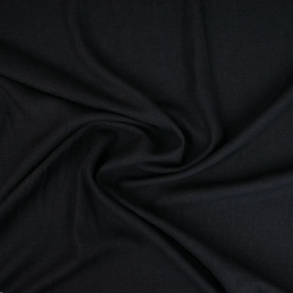 Viscose Linen Noil - Black