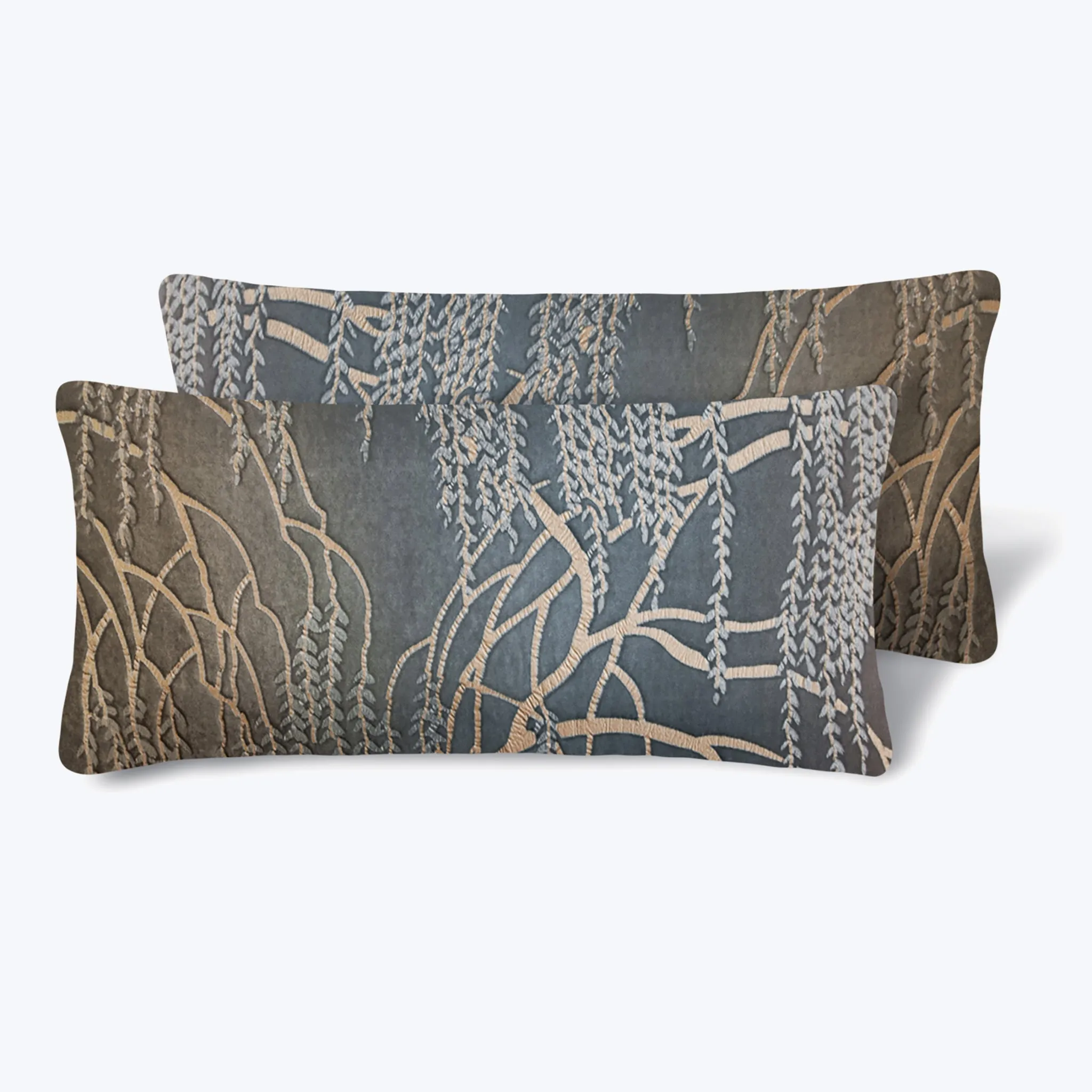 Willow Metallic Velvet Pillow, Set of 2