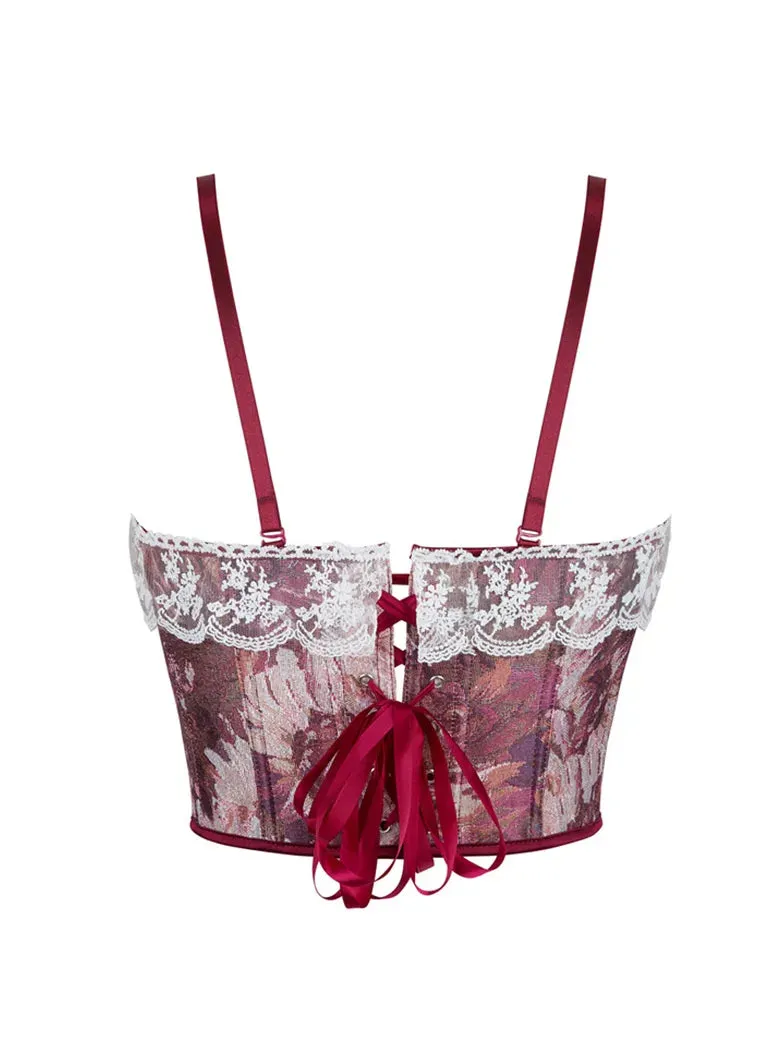 Women Victoria Daisy Strappy Jacquard Corset