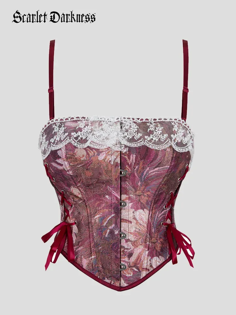 Women Victoria Daisy Strappy Jacquard Corset