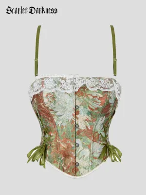 Women Victoria Daisy Strappy Jacquard Corset