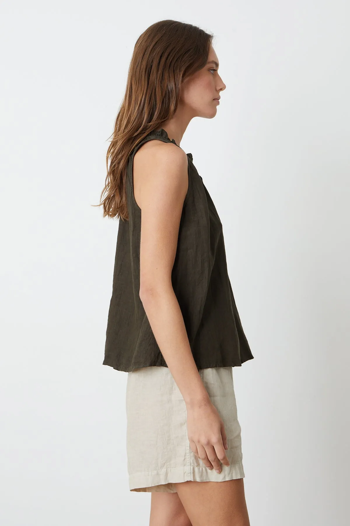 ZOEY LINEN V-NECK TANK TOP